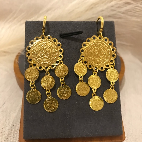 Coin Earring, Lira Earrings, Middle East Jewelry, Dangle and dangle earrings New - Picture 3 of 5